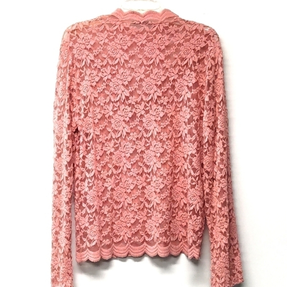 Ambiance women's blouse Plus size rose pink lace Size: 1X - Picture 2 of 4